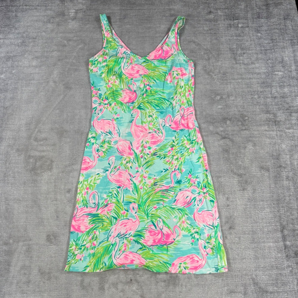 Lilly Pulitzer Dress Women XXS Green Adrianna Floridita V Neck Sleeveless Beach